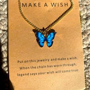 Make a wish butterfly necklace